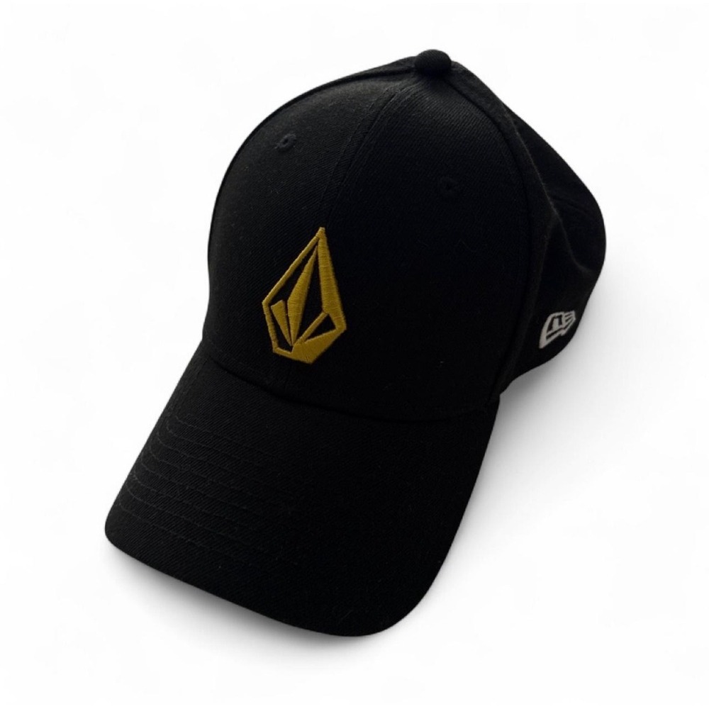Volcom New Era 9FORTY Hat Mens Black Gold Embroidered Stone Logo Strapback Cap